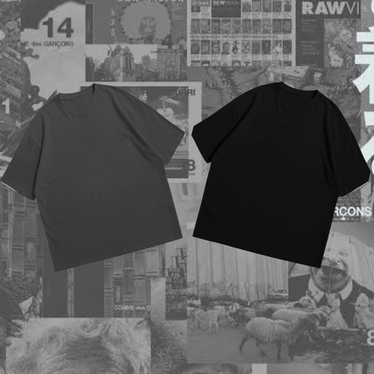 A pack of 2 Drop shoulder T-shirts (Black and Grey)